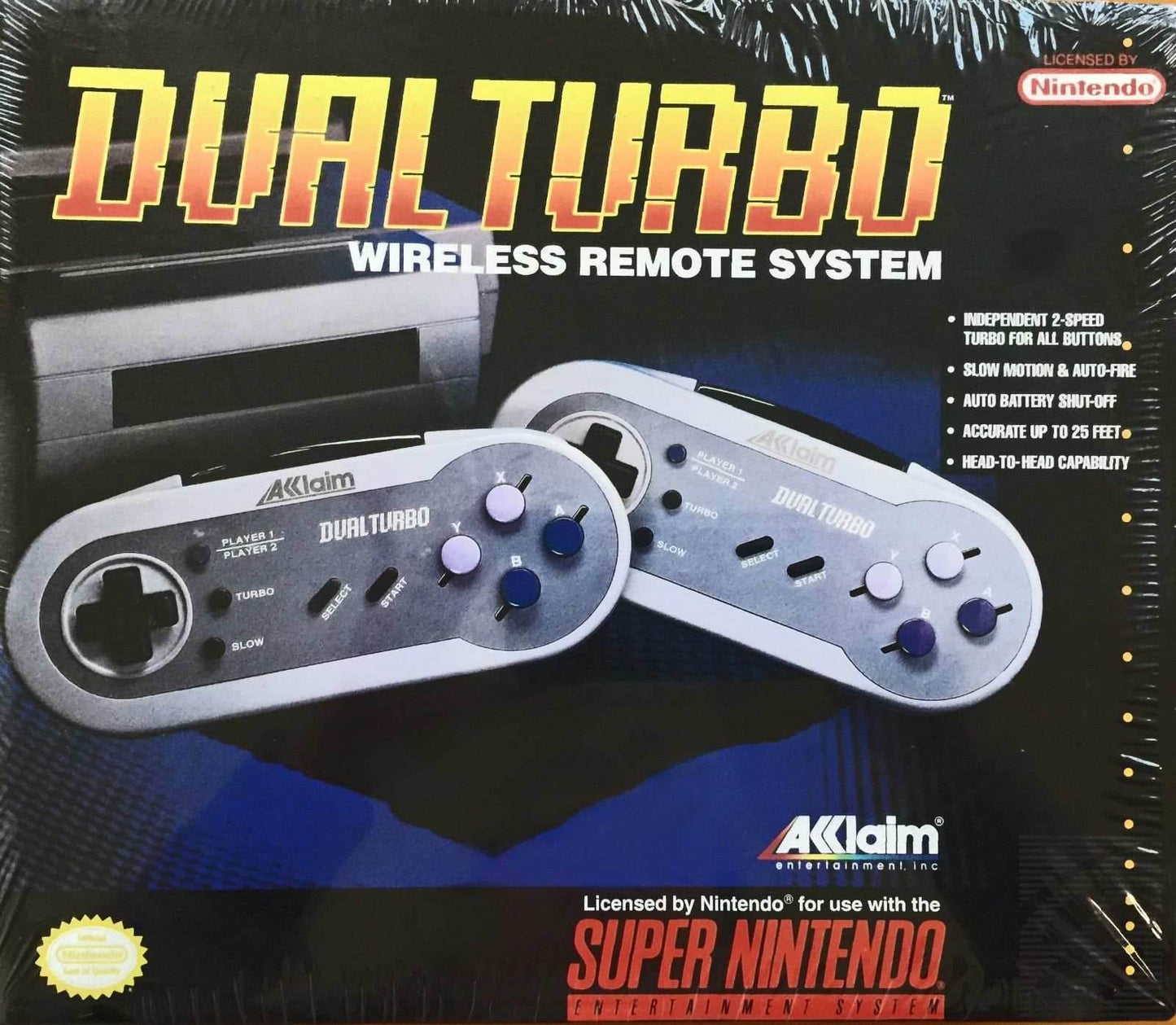 Dual Turbo Wireless Controllers (Super Nintendo) - Complete - Good