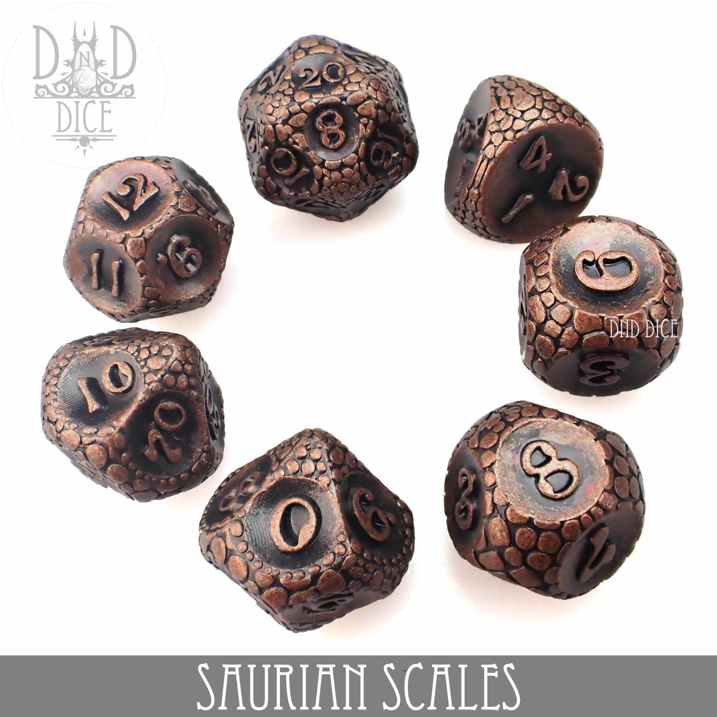 Saurian Scales Metal Dice Set -