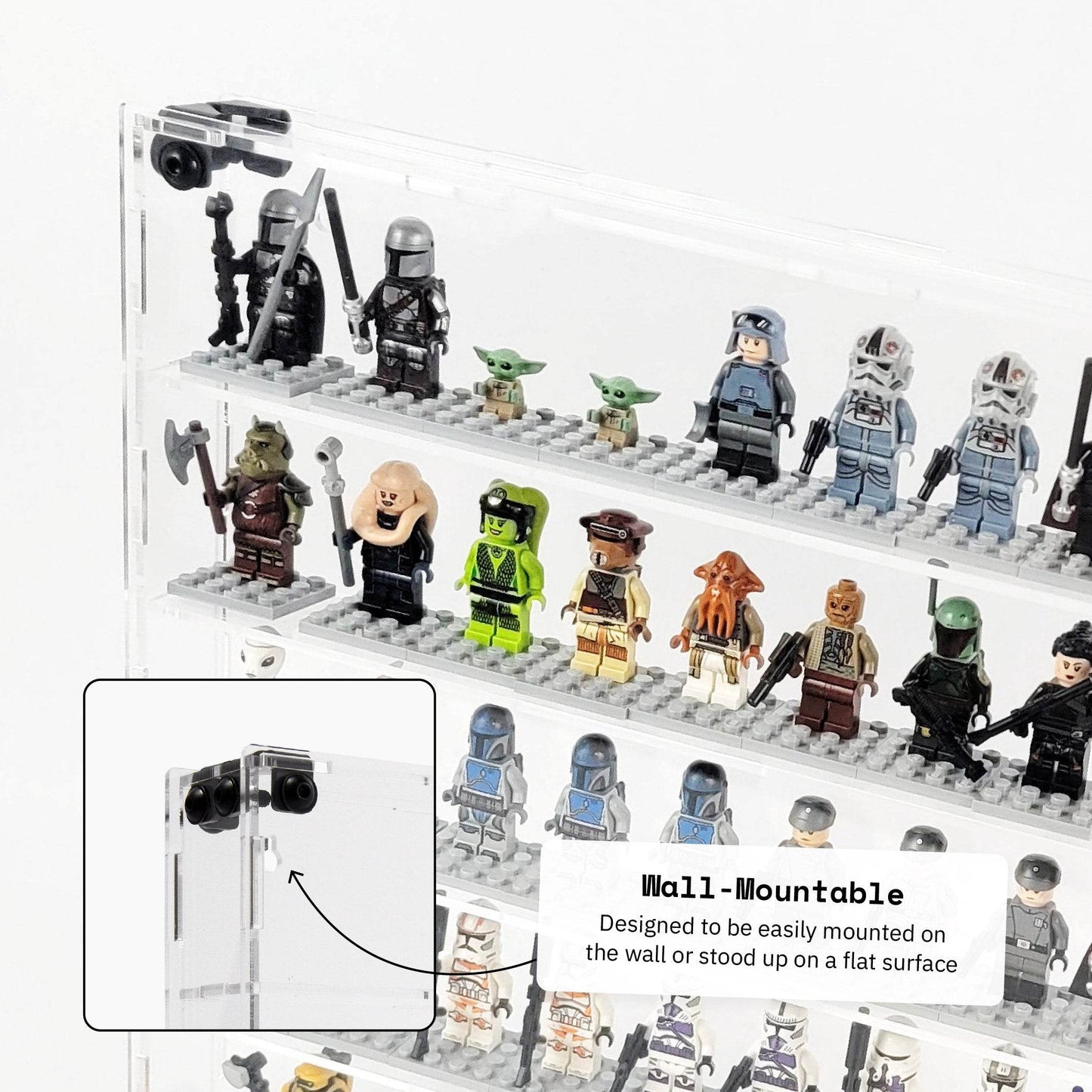 Single Mini Figure Polybag Display Case - Black / UV Blocking