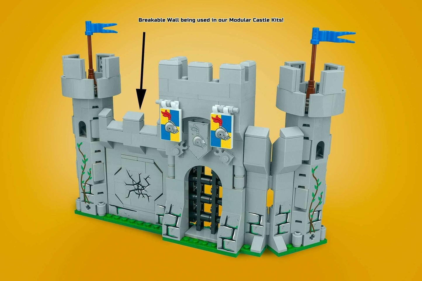 Castle Wall (Breakable) - Custom Castle Modular Building Set -