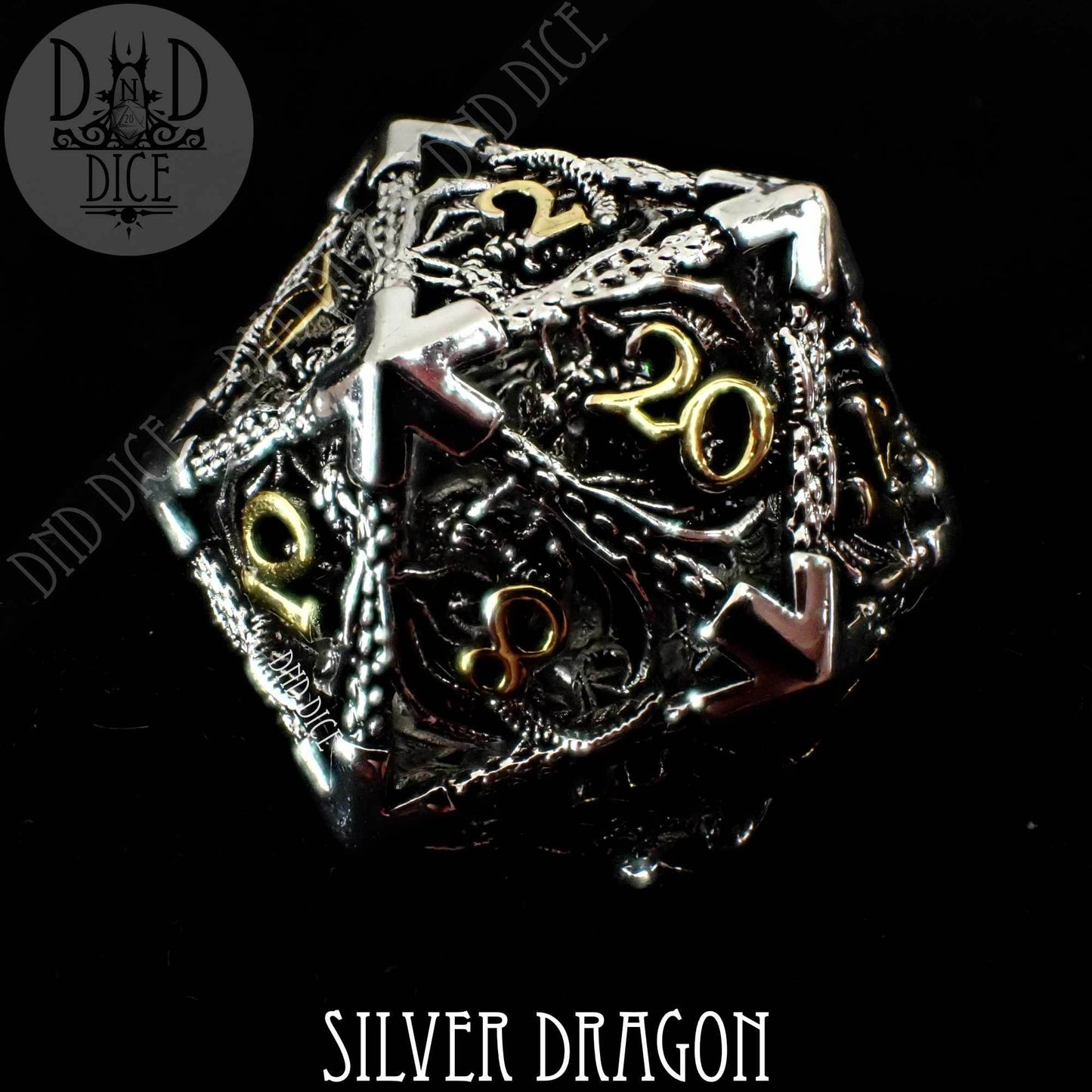 Silver Dragon Metal Dice Set (Gift Box) -