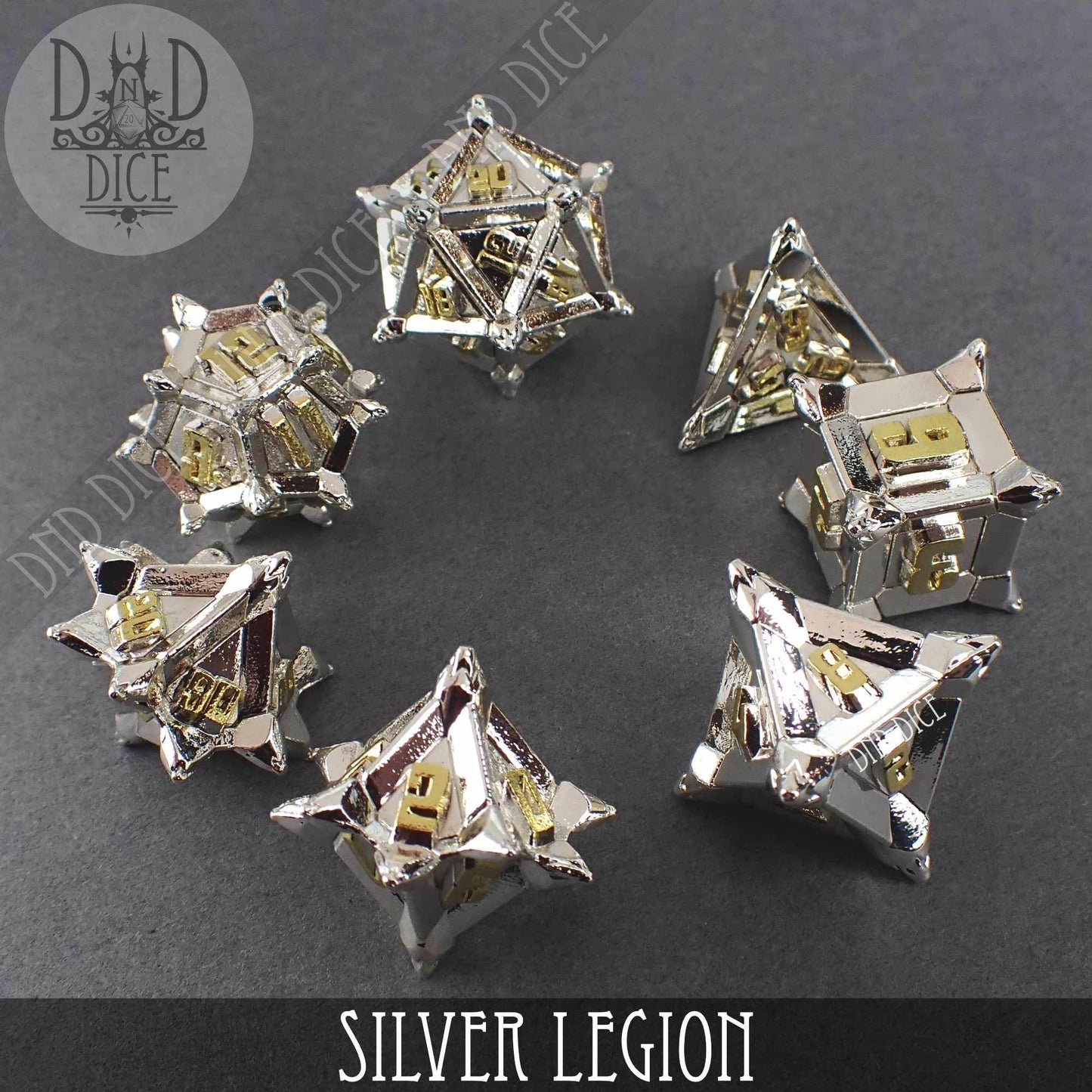 Silver Legion Metal Dice Set -