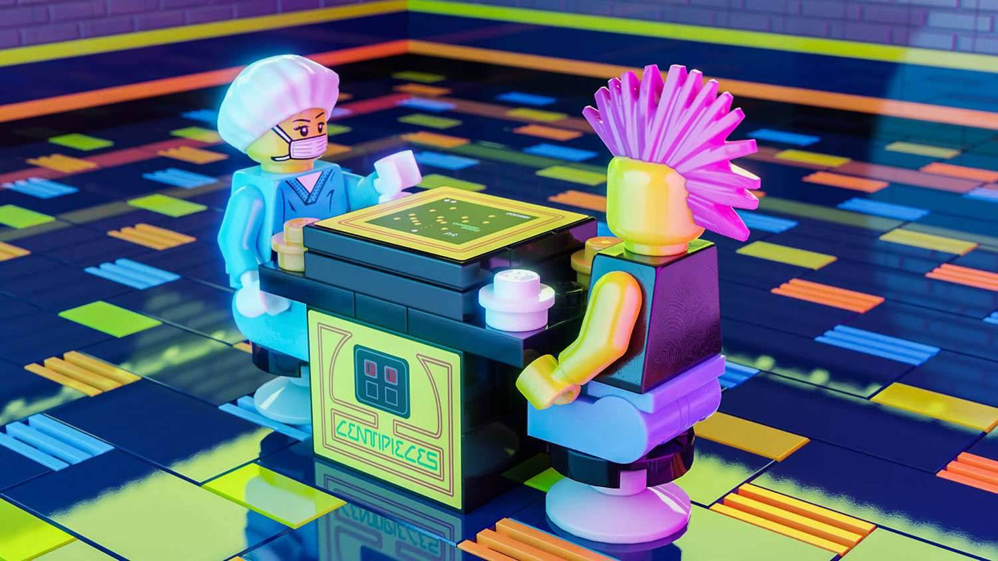 Centipieces 2-Player Classic Arcade made using LEGO parts - B3 Customs -