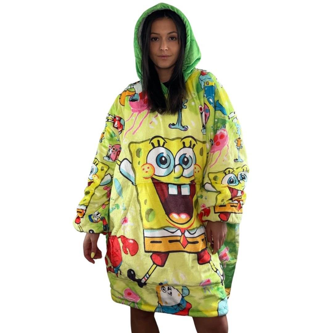 SpongeBob Wearable Blanket Hoodie for Kids & Adults - adult