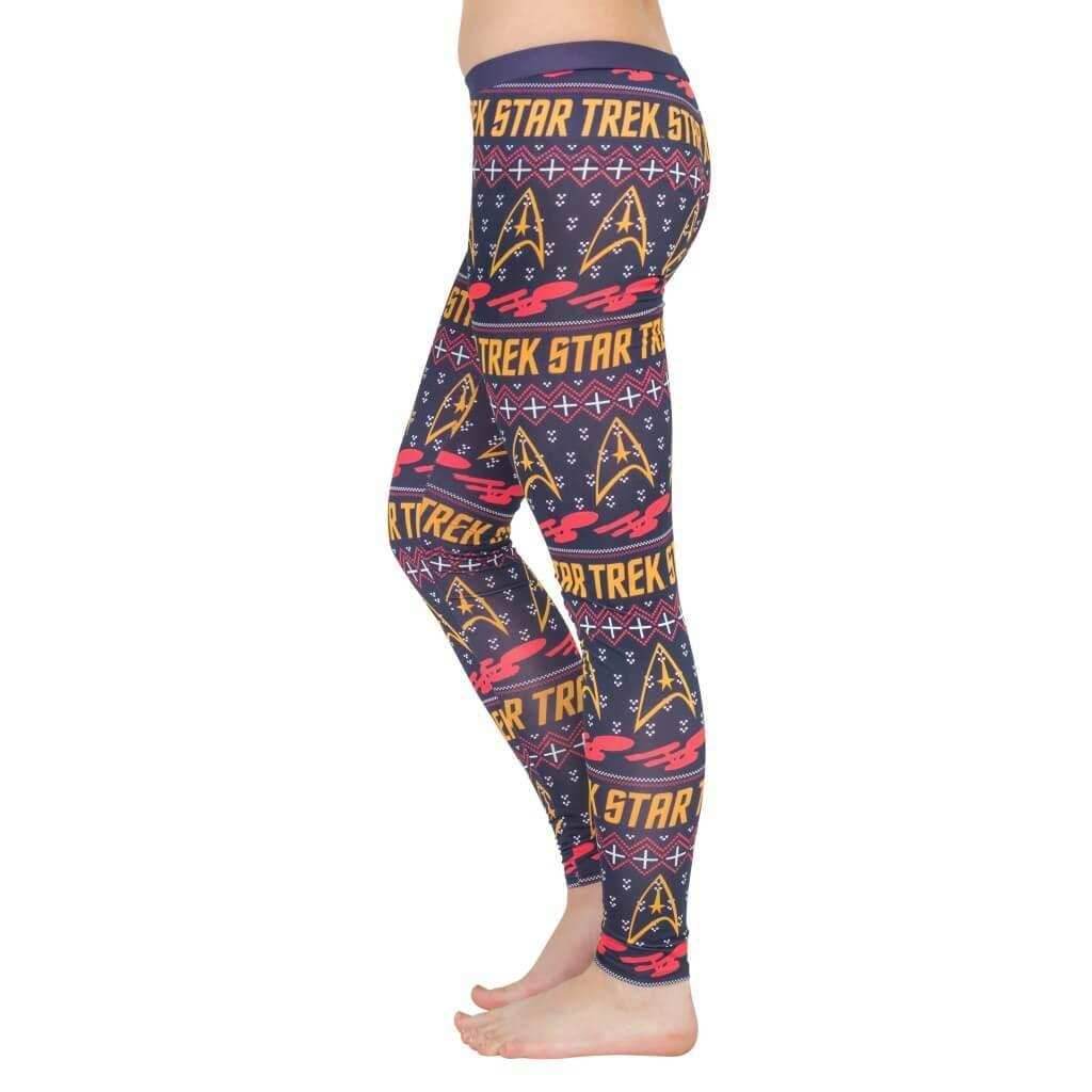 Star Trek Command Ugly Christmas Pattern Leggings - S