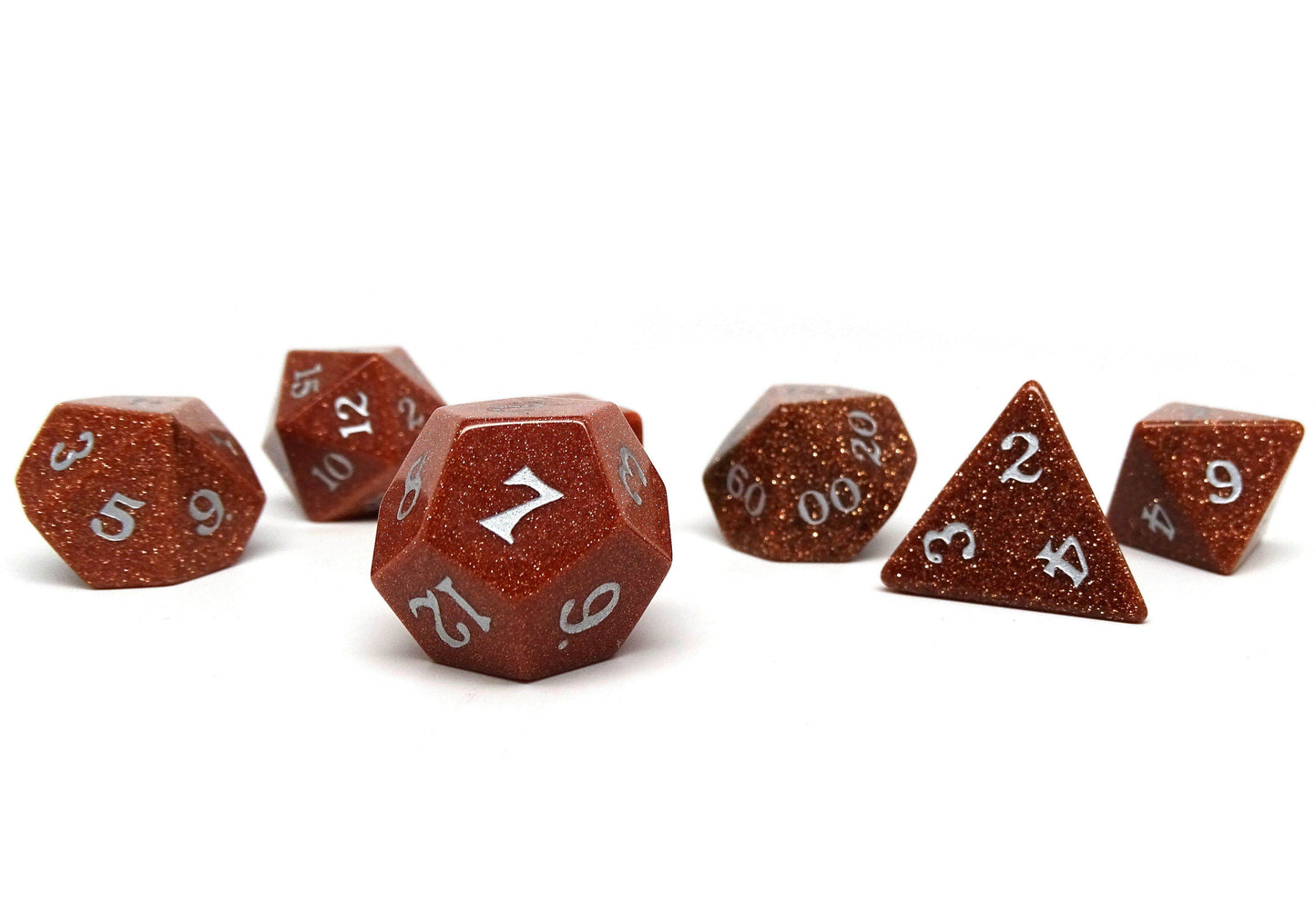 Stone Dice Collection - Goldstone - Signature Font -