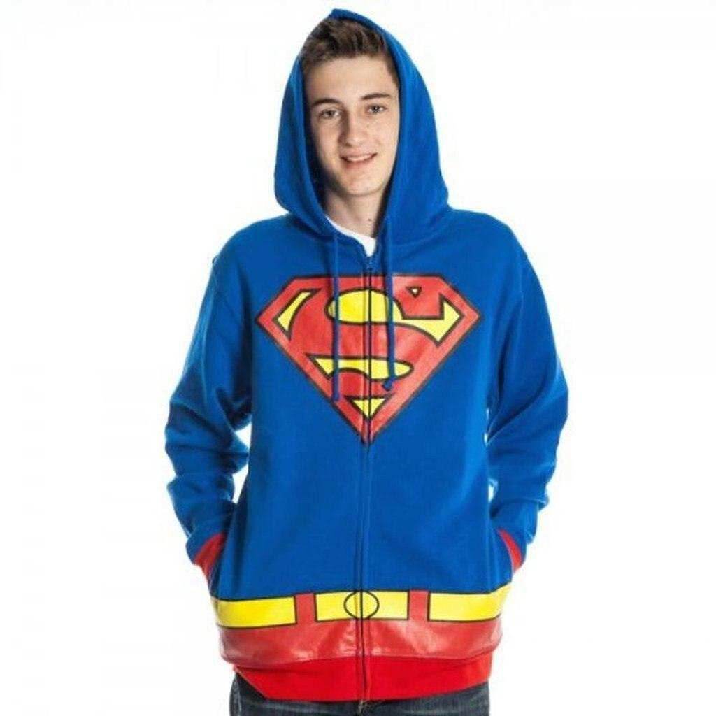 Superman Royal Costume Hoodie Zip Up Jacket Sweatshirt - S