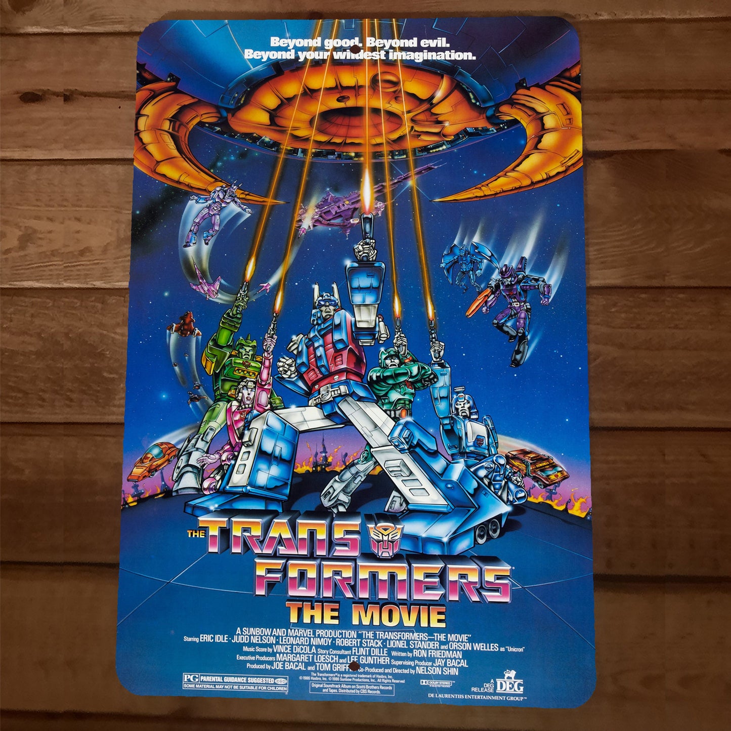 Transformers the Movie cover art 8x12 Metal Wall Sign