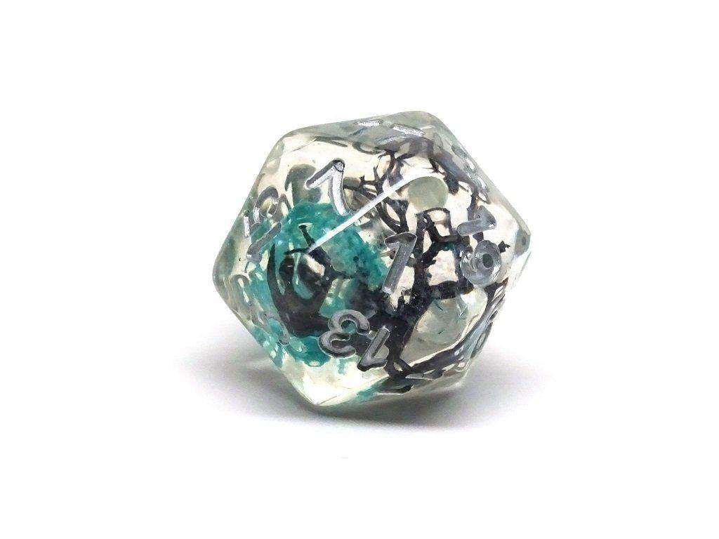 Translucent Neuron Green and Black Dice Collection - 7 Piece Set -