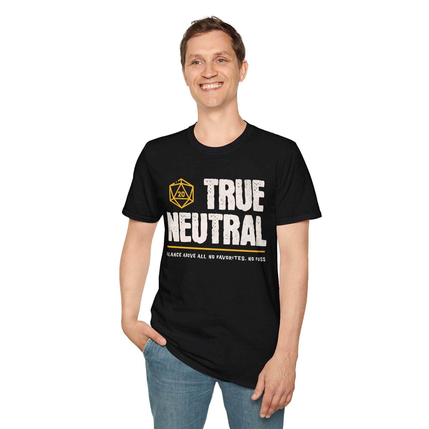 True Neutral Shirt - DnD Alignment T-shirt - Black / S