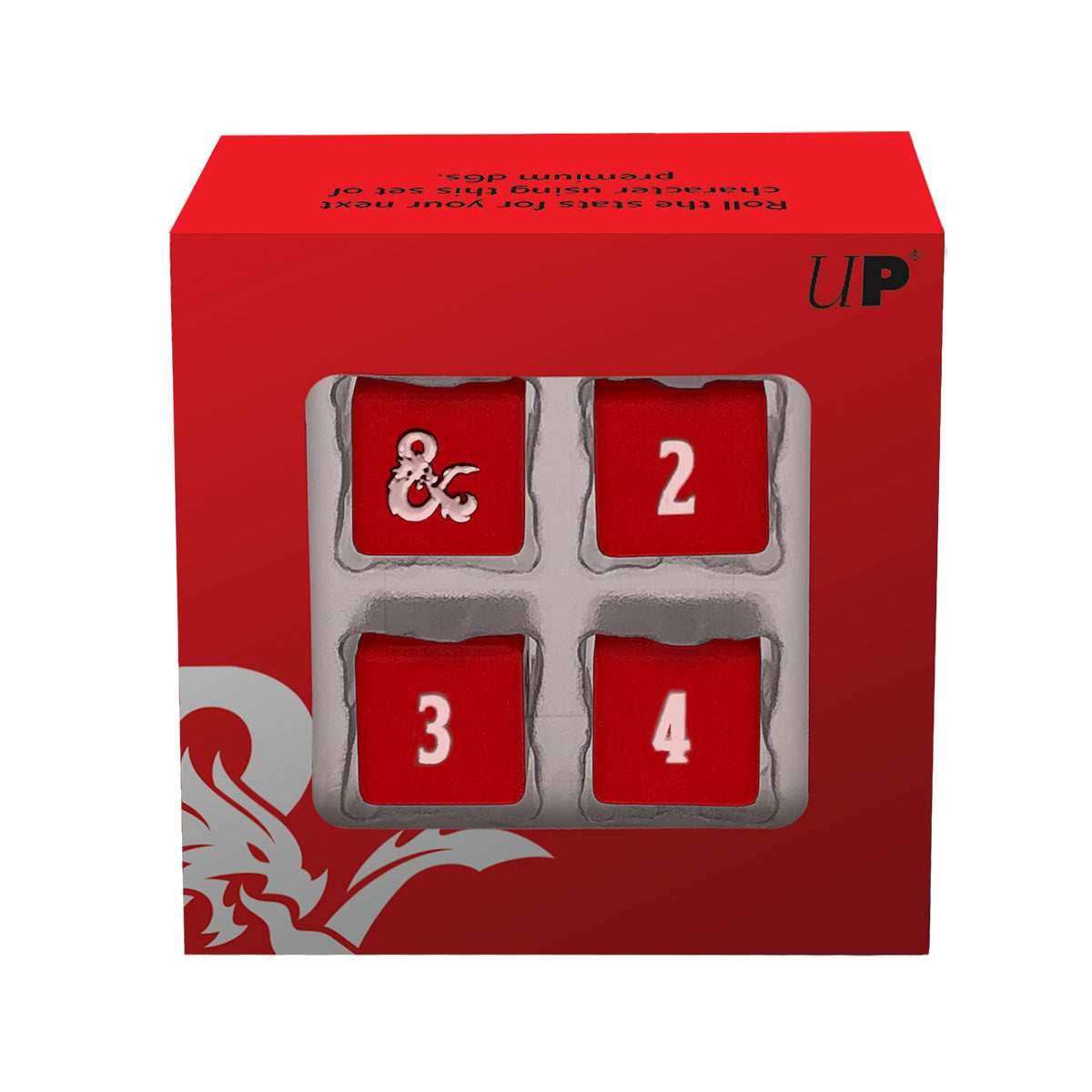 Ultra Pro Heavy Metal D6 Dice Set Red/White for D&D -