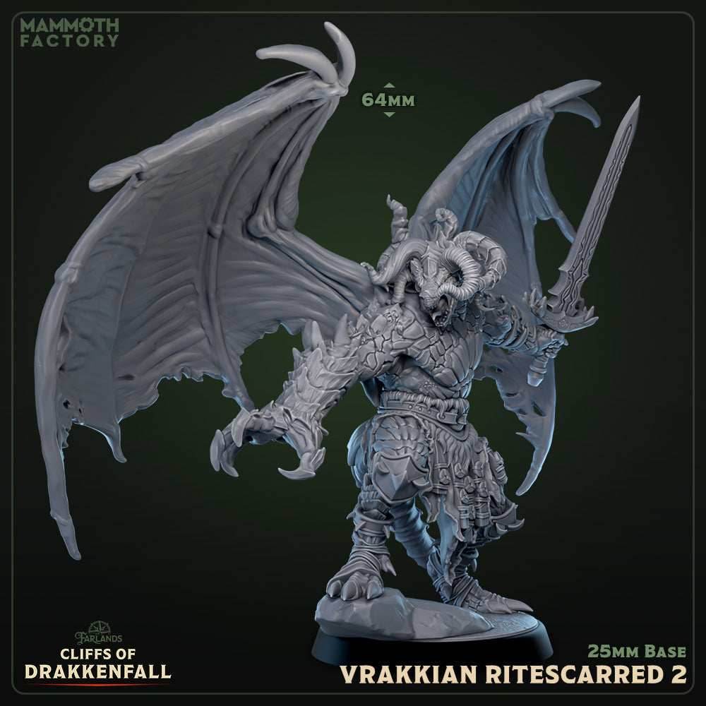 Vrakkian Ritescarred: Sculpt 2 (Male Winged Dragonborn Fighter) -