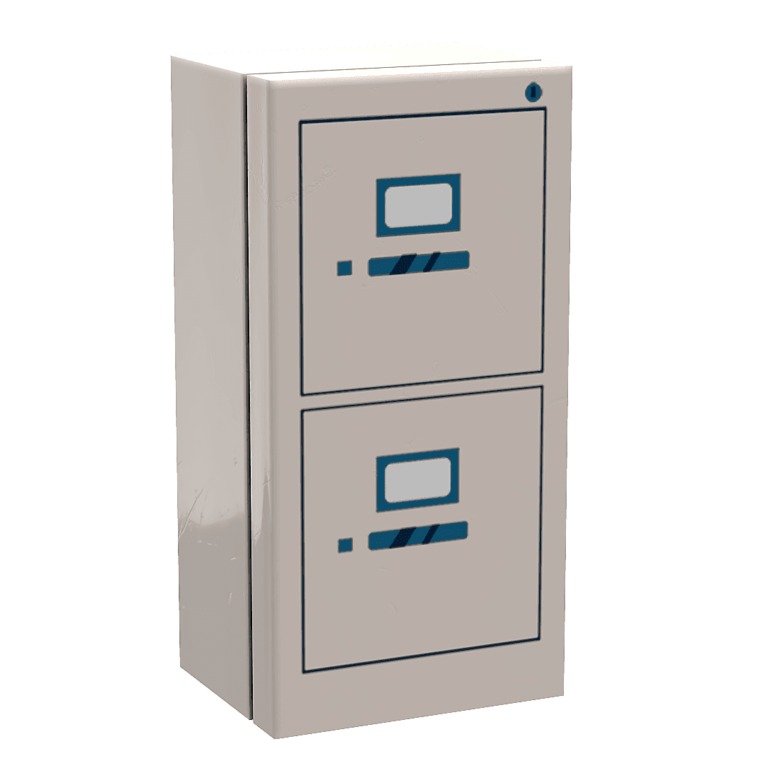 Filing Cabinet for Minifigs made using LEGO parts - B3 Customs - White