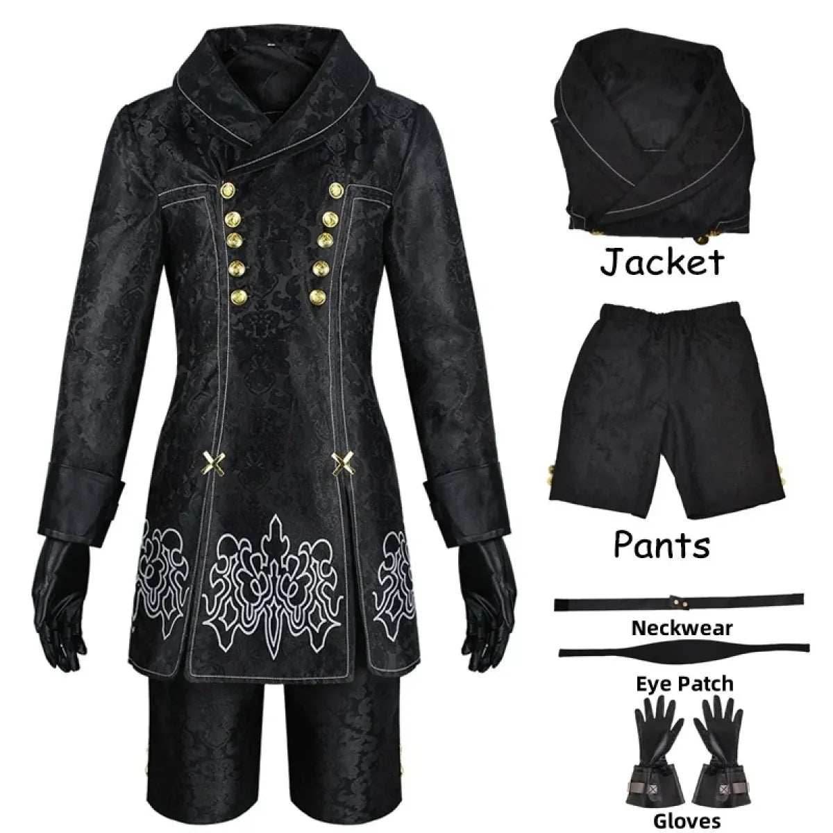 NieR: Automata 9S & 2B Cosplay Costume with Wig and Accessories - 9S Costume / S