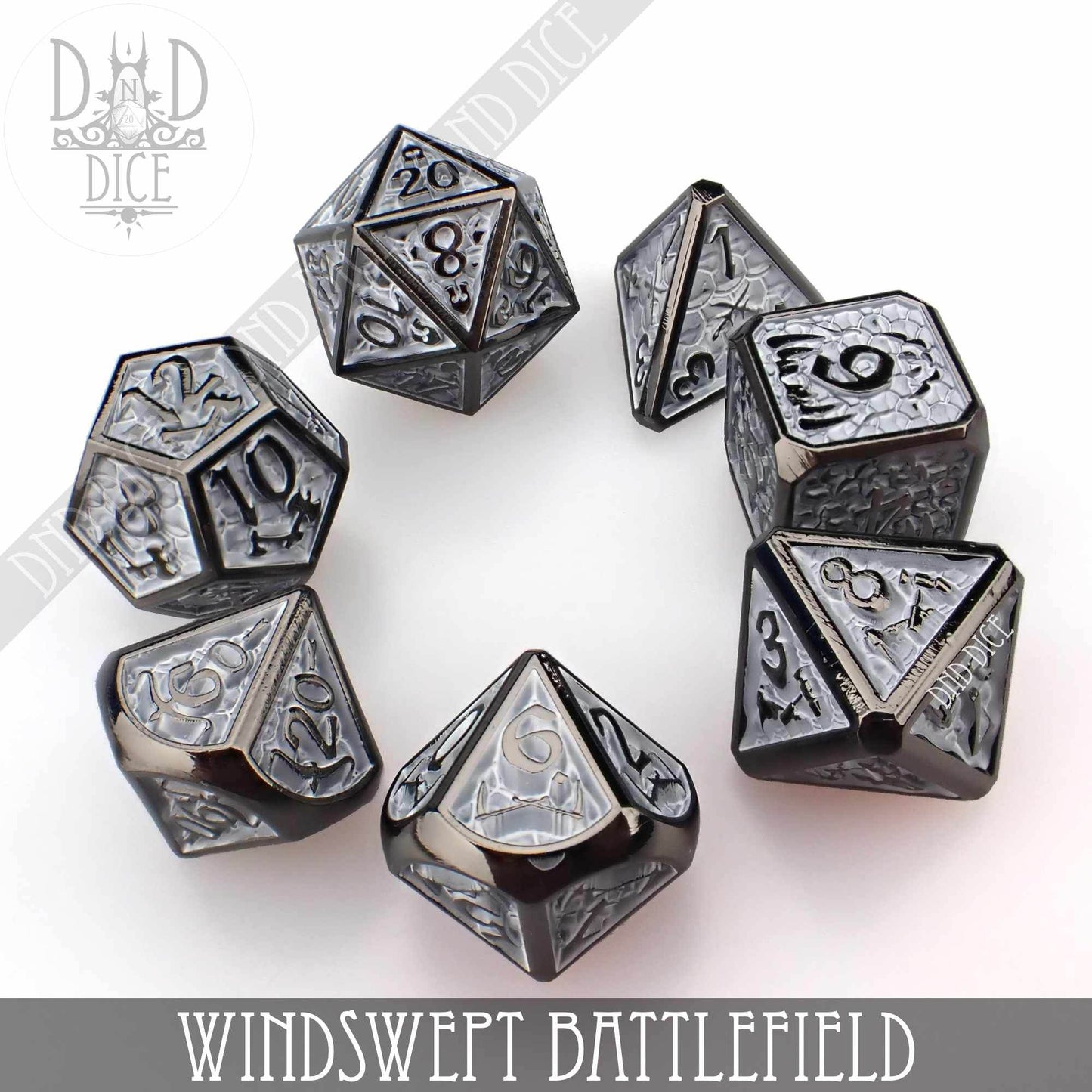 Windswept Battlefield Metal Dice Set -