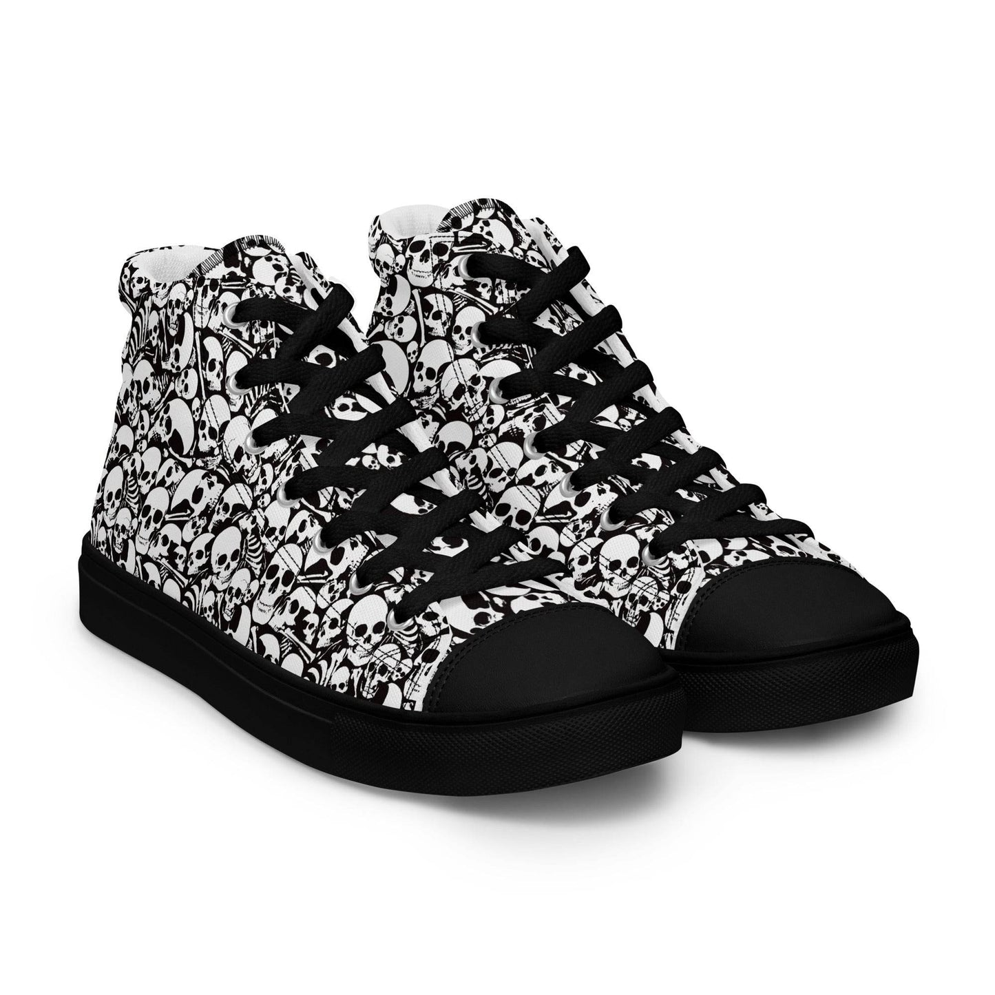 Skull and Bones Ossuary Women’s High Top Canvas Shoes - 5