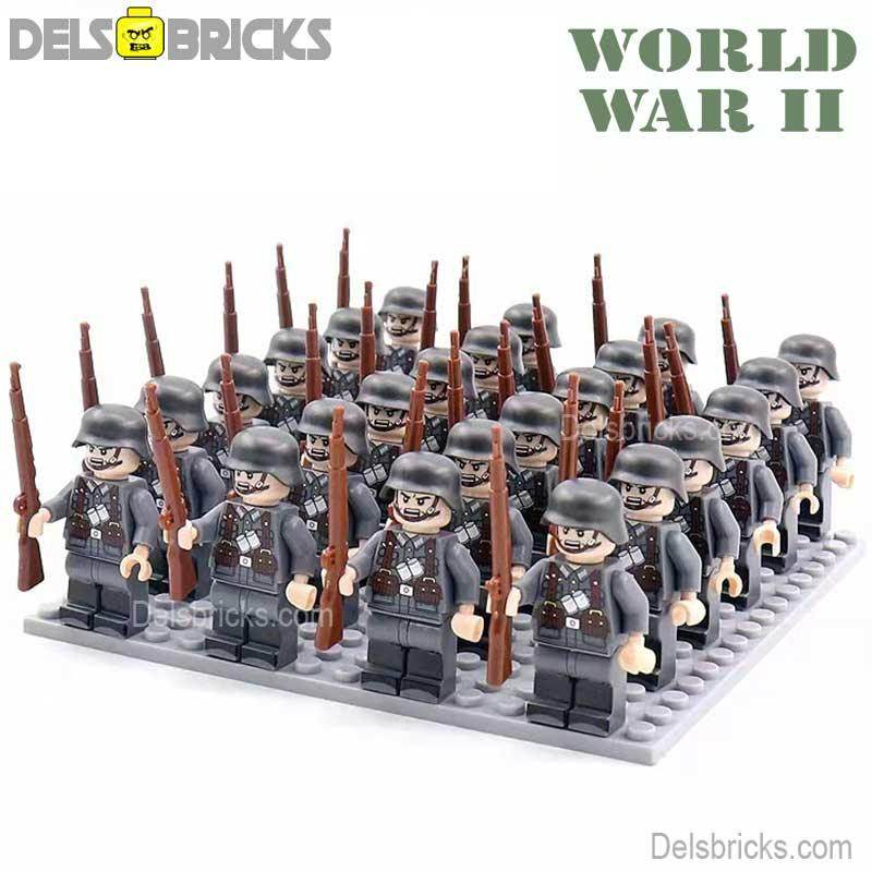 World War 2 German Soldiers set of 24 Lego Minifigures Custom Toys 1 -