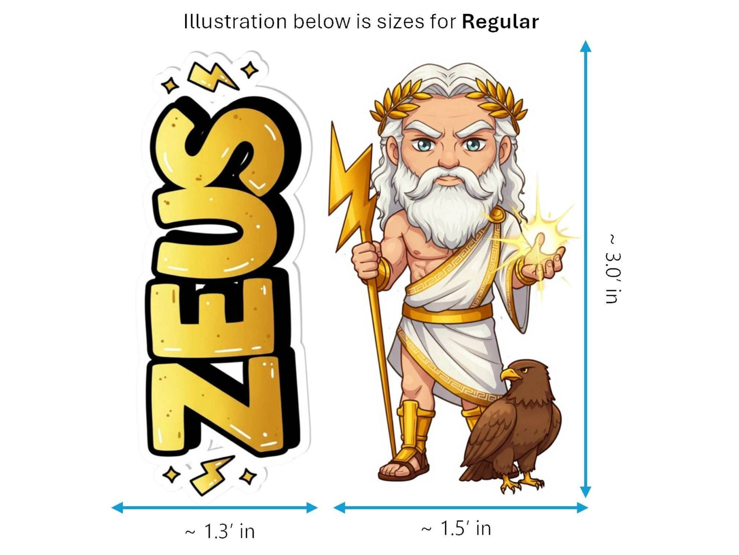 Zeus Keraunos Mythkins™ Vinyl Sticker – King of the Gods and Thunder | Waterproof & UV-Proof - Sticker / Regular