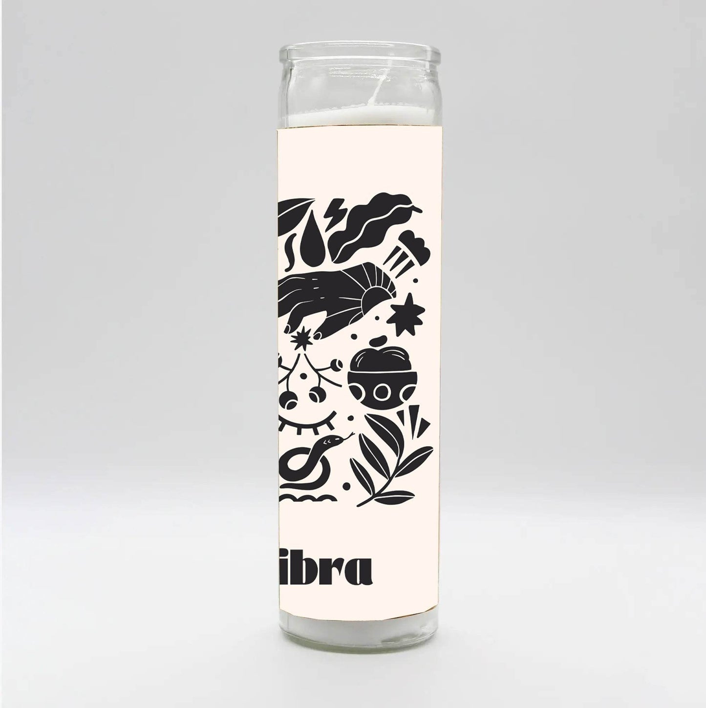 Zodiac Libra Candle - White