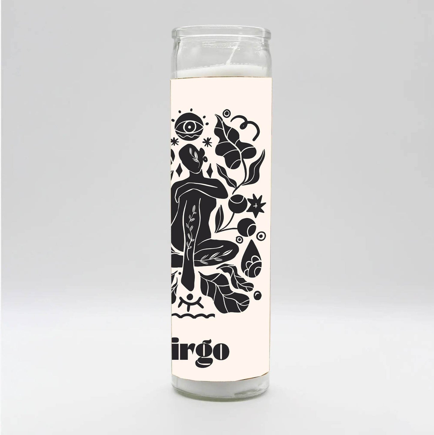 Zodiac Virgo Candle - White