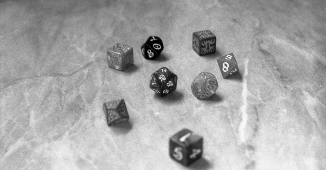 Black and White Dice on Counter