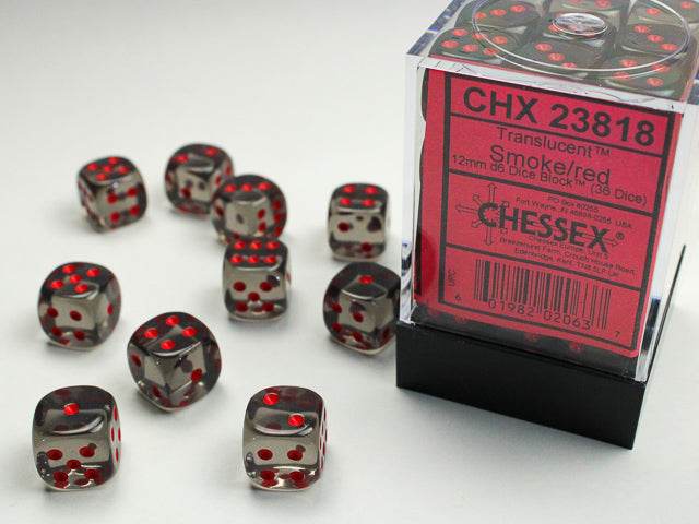 Chessex Translucent 12mm 6-Sided Dice Block - Translucent Teal/White