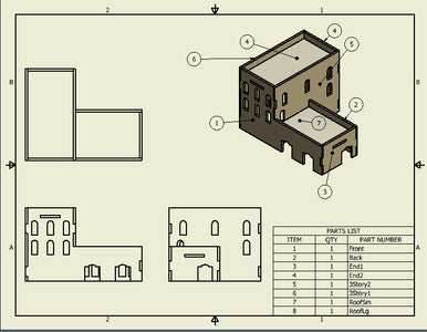 Middle East Three Story Building w/extension (MDF) - 15MMDF028 - 