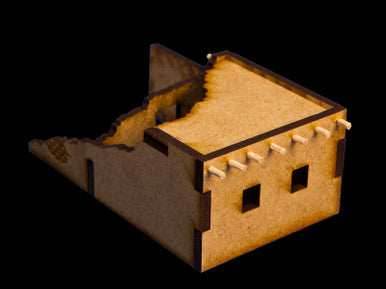15mm Ruined Afghan Style Hovel (MDF) - 15MMDF072 - 