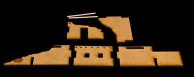 15mm Ruined Afghan Style Hovel (MDF) - 15MMDF072 - 
