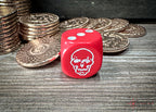 Red Pirate D6 Dice Numbered with Skull and Cross Bones (sold per die)