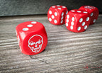 Red Pirate D6 Dice Numbered with Skull and Cross Bones (sold per die)