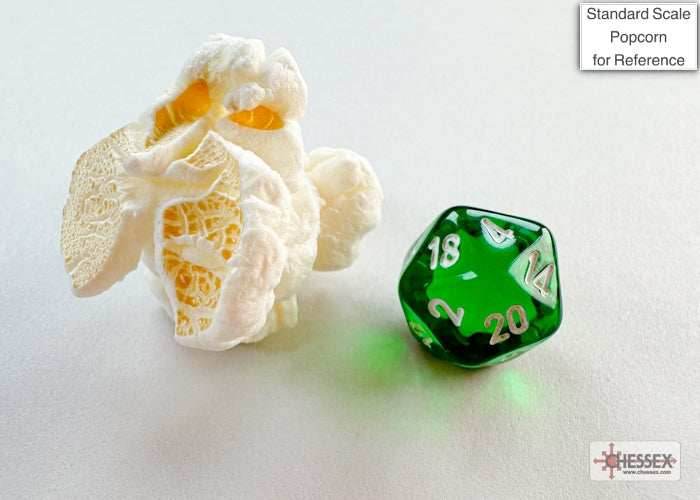 Translucent Green/white Mini-Polyhedral 7-Die Set (Mini Poly Release 3) - 