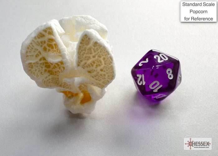 Translucent Purple/white Mini-Polyhedral 7-Die Set (Mini Poly Release 3) - 