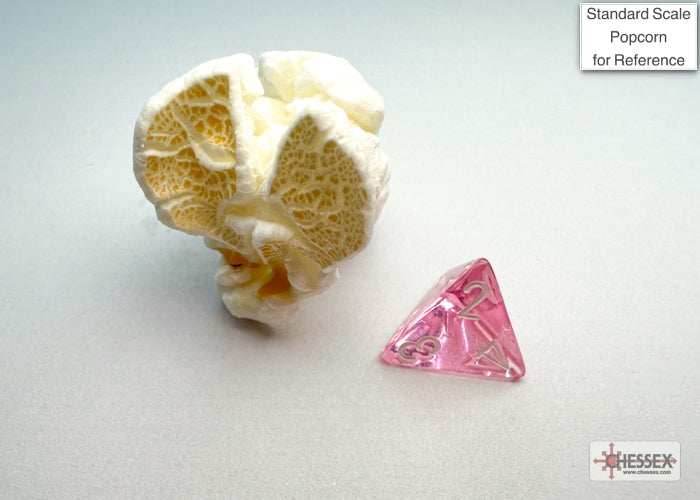 Translucent Pink/white Mini-Polyhedral 7-Die Set (Mini Poly Release 3) - 