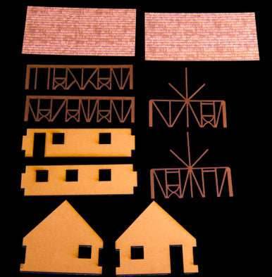 One Story Medium Half Timber House (MDF) - 15MMDF300 - 