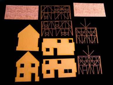 Two Story Medium Half Timber House (MDF) - 15MMDF302 - 