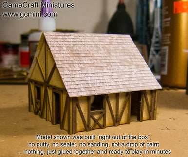 One Story Small Half Timber House (MDF) - 15MMDF301 - 