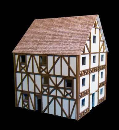 Three Story Medium Half Timber House with attic (MDF) - 15MMDF307 - 