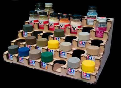 Paint Rack - 36mm Polly Scale / Tamiya 10ml and Larger Craft Paints - 