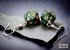 Hook Earrings Scarab® Jade Mini-Poly d20 Pair - 