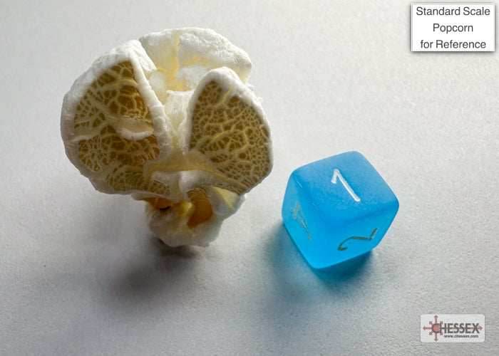 Frosted Caribbean Blue/white Mini-Polyhedral 7-Die Set (Mini Poly Release 3) - 