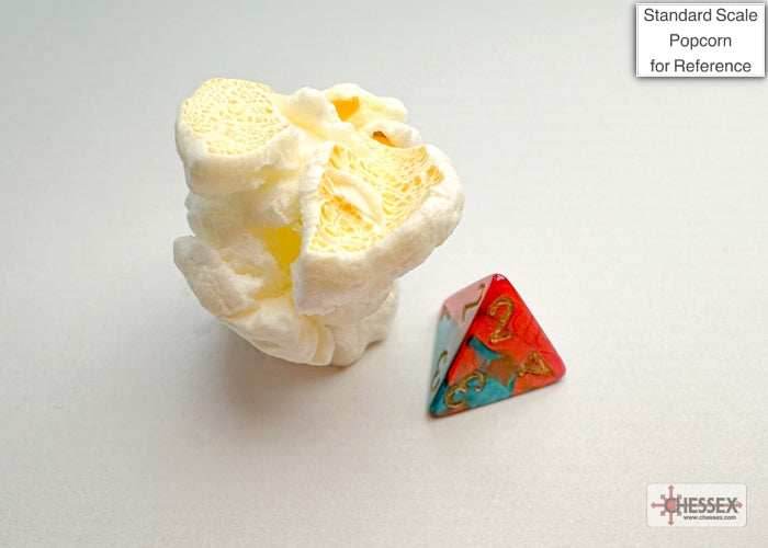 Gemini Red-Teal/gold Mini-Polyhedral 7-Die Set (Mini Poly Release 3) - 