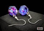Hook Earrings Nebula® Nocturnal™ Mini-Poly d20 Pair - 