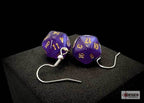 Hook Earrings Borealis® Royal Purple Mini-Poly d20 Pair - 