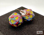 Stud Earrings Festive® Mosaic Mini-Poly d20 Pair - 
