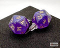 Stud Earrings Borealis® Royal Purple Mini-Poly d20 Pair - 