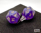 Stud Earrings Borealis® Royal Purple Mini-Poly d20 Pair - 