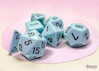 Opaque Pastel Blue/back | 7-Dice, 16mm, 12mm, d10s by Chessex - 7-Dice Set