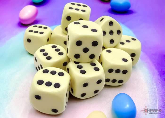 Opaque Pastel Yellow/back | 7-Dice, 16mm, 12mm, d10s by Chessex - 7-Dice Set