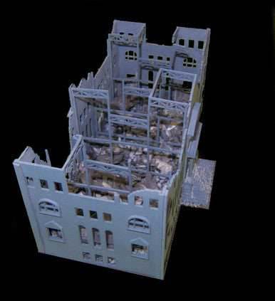 6mm WWII Government Building, Ruined (Matboard) - 285CSS034-1 - 